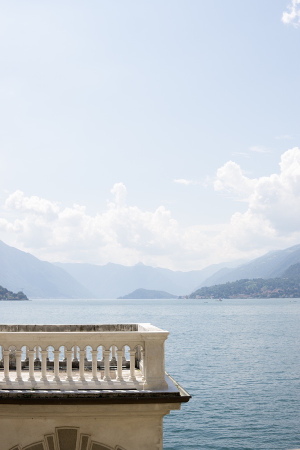Terrace balustrade above the lake